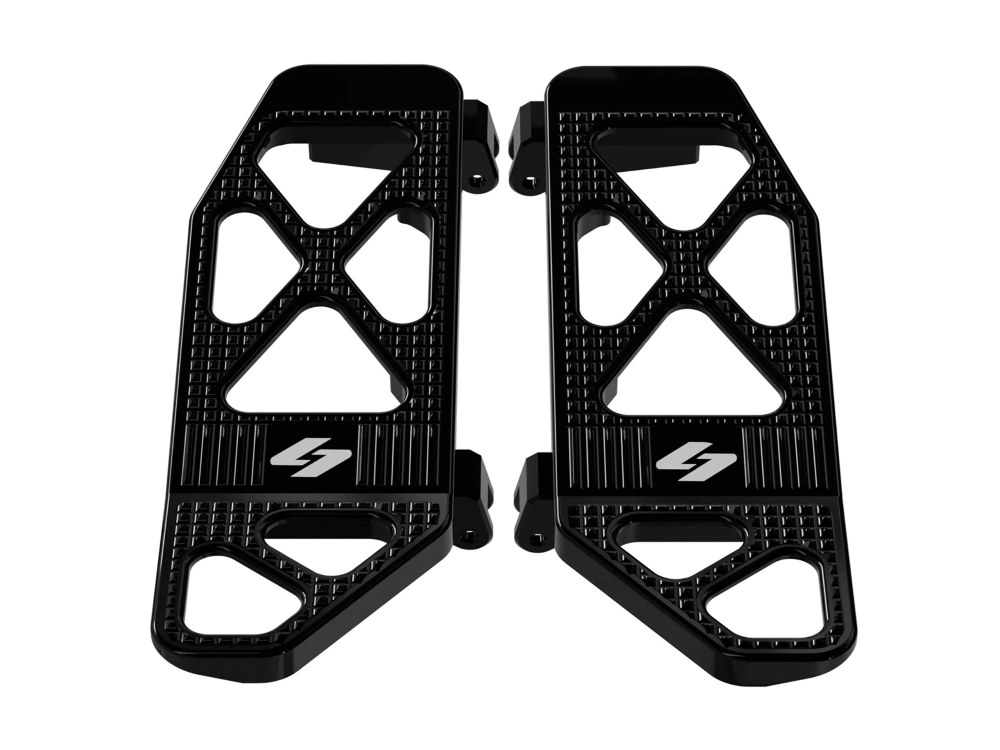 Max Lean Front Floorboards Black Fits Touring 1982up & FL Softail 1986-2017